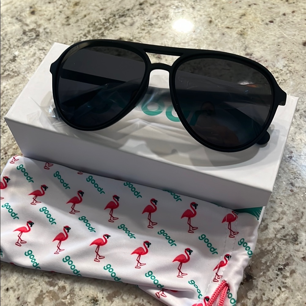 Goodr Black Aviator Sunglasses NWT